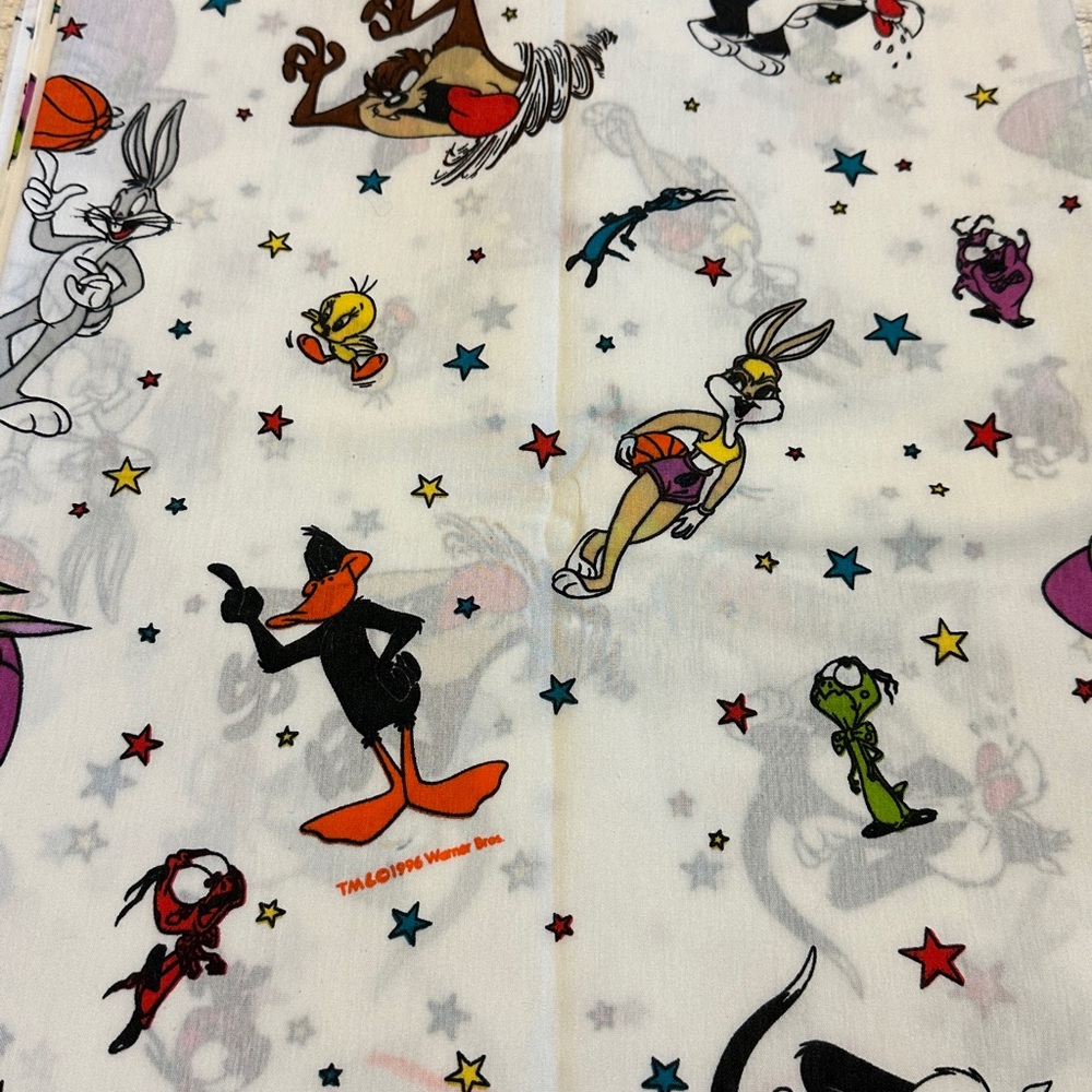 1996 Space Jam Looney Tunes Character Twin Flat and Fitted Sheets